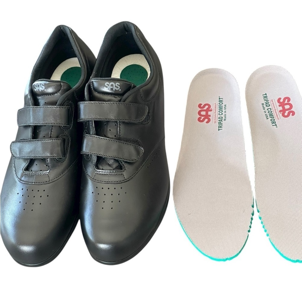 SAS Me Too Black Leather Hook
Loop Walking Shoes size 9N - Picture 8 of 12